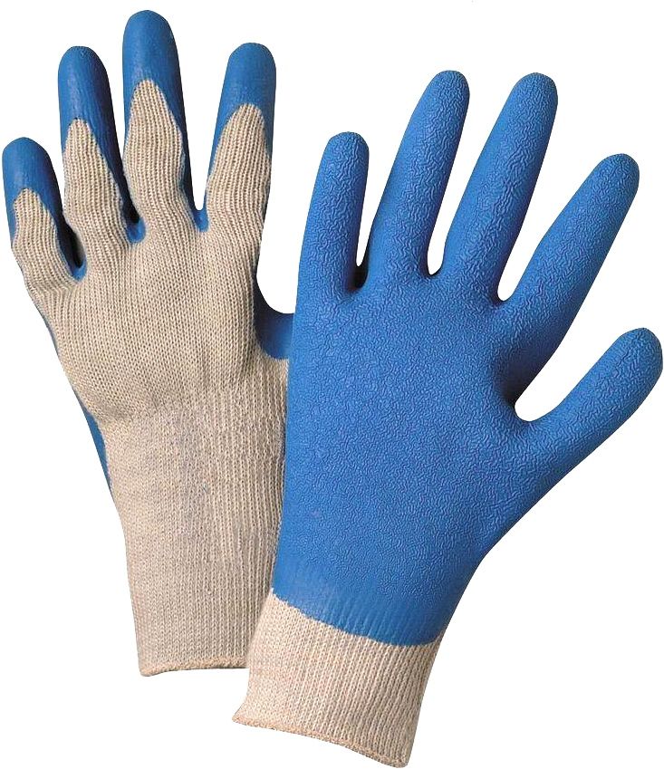 Blue Rubber Palm Gloves - Knitted Gloves With Rubber Clipart (933x862), Png Download