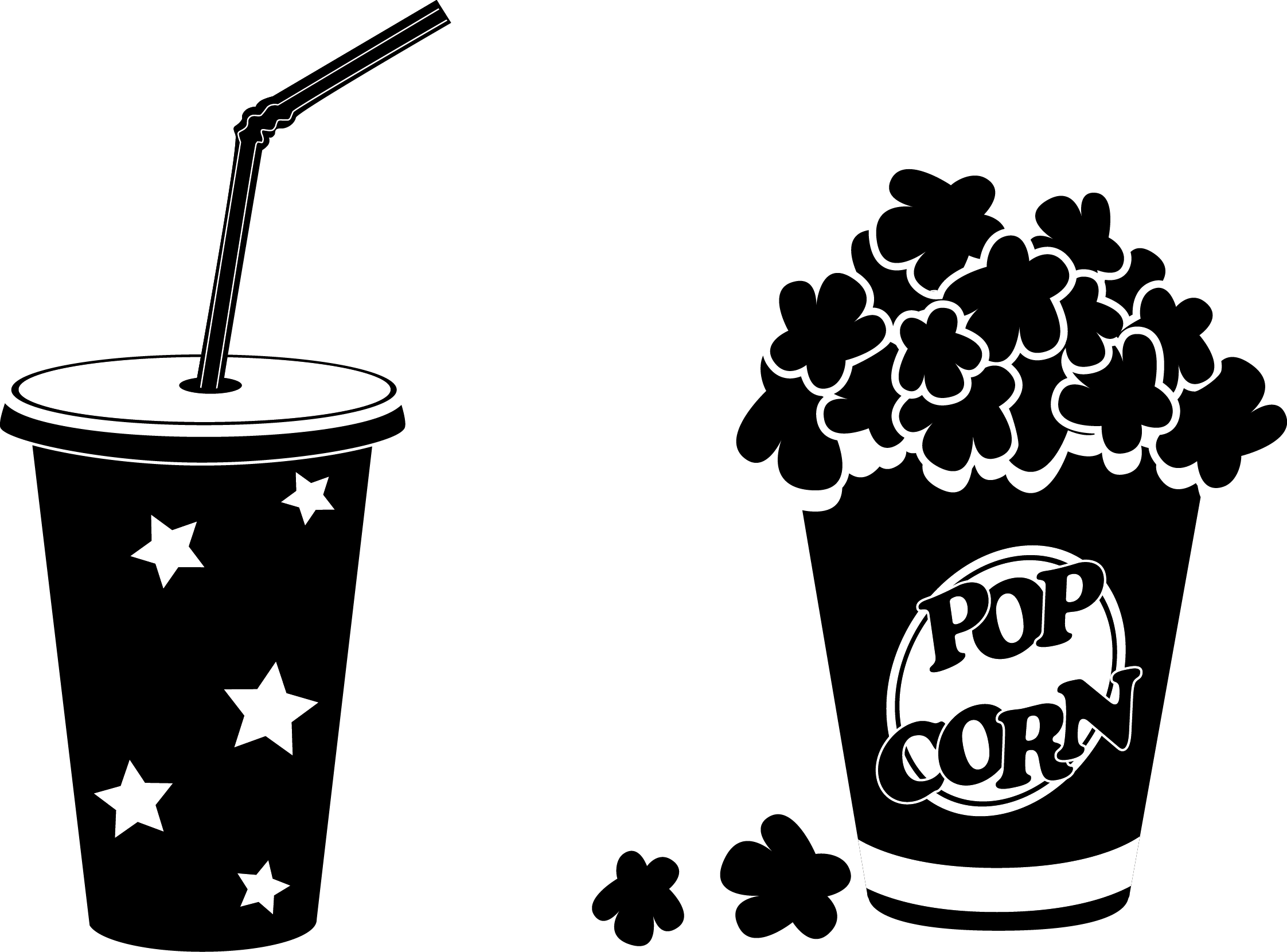 Popcorn Silhouette Png Clipart (2244x1660), Png Download