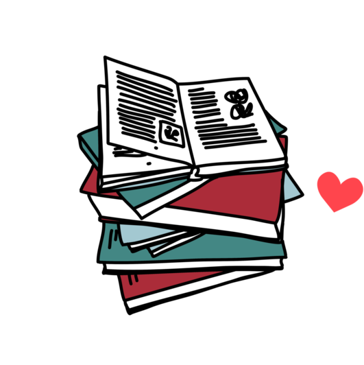 Books And Cats Make Me Smile - Heart Clipart (580x696), Png Download