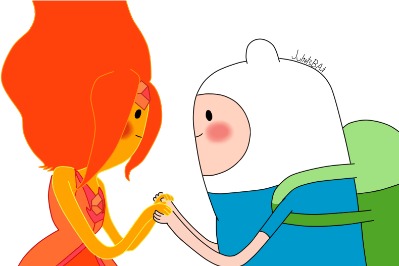 74 Images About Adventure Time On We Heart It - Принцесса Пламя И Фин Clipart (900x526), Png Download