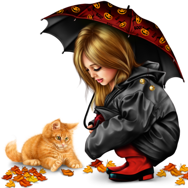 Enfants Animals For Kids, Raincoat, Little Girls, Tube, - Tubes Png Automne Clipart (600x600), Png Download