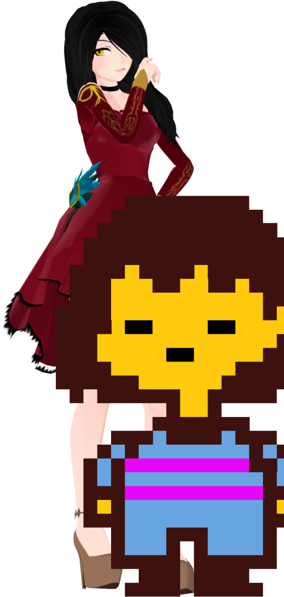 Cinder Fall And Frisk - Gif Sprite Undertale Frisk Clipart (670x1191), Png Download