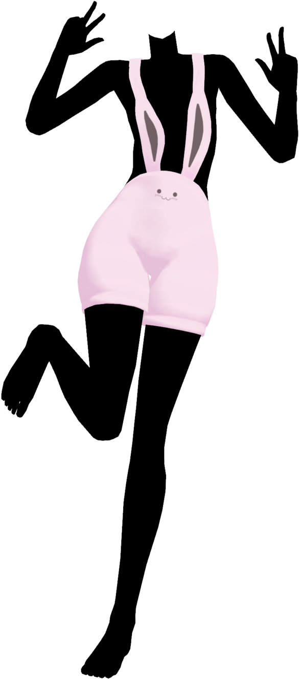 Short Clipart Short Leg - Mmd Suspender Shorts - Png Download (597x1337), Png Download