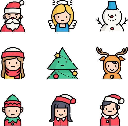 Christmas Avatars Clipart (600x564), Png Download