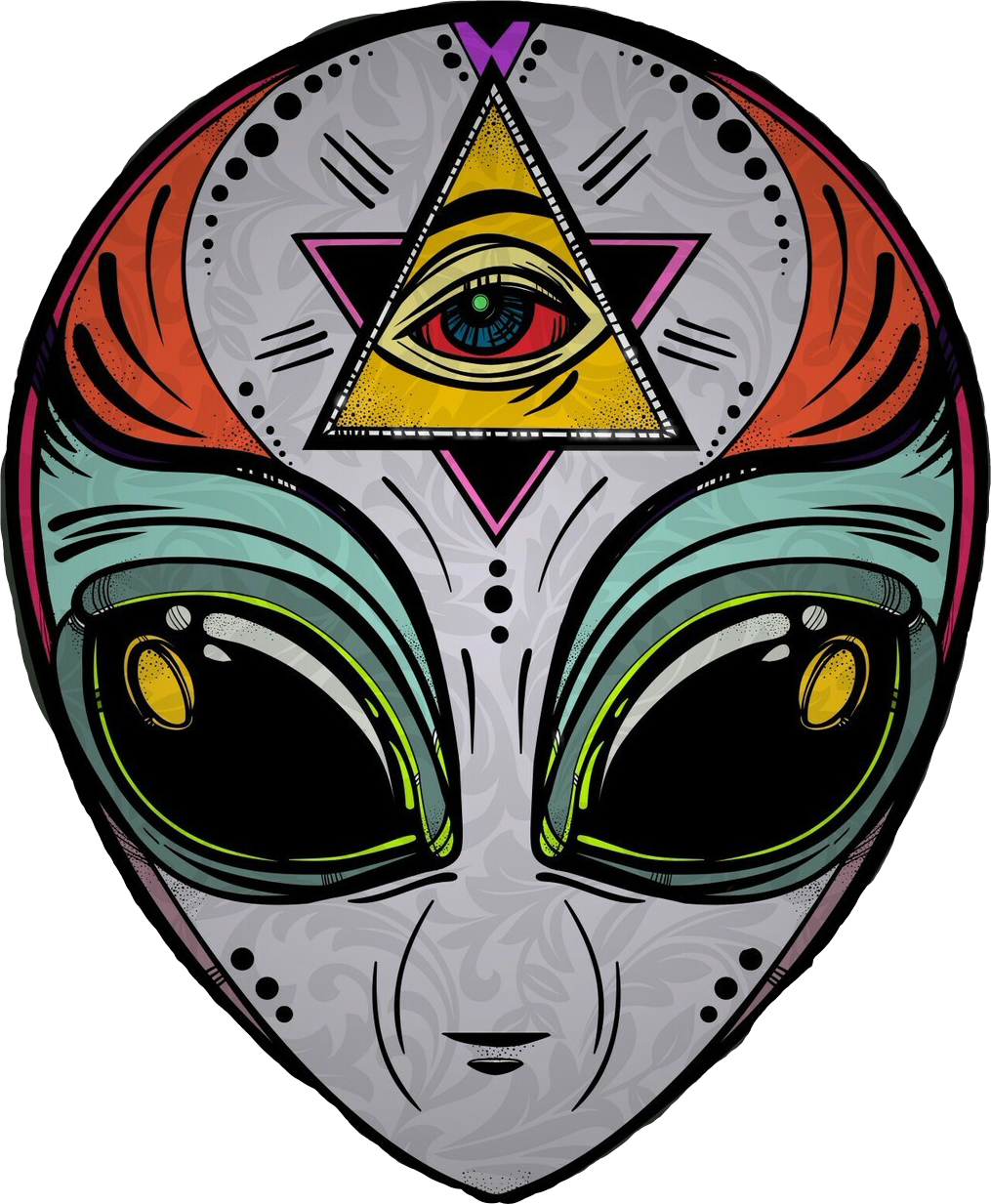 Alien Aliens Illuminati Freetoedit - Illuminati Drawings Clipart (1015x1233), Png Download