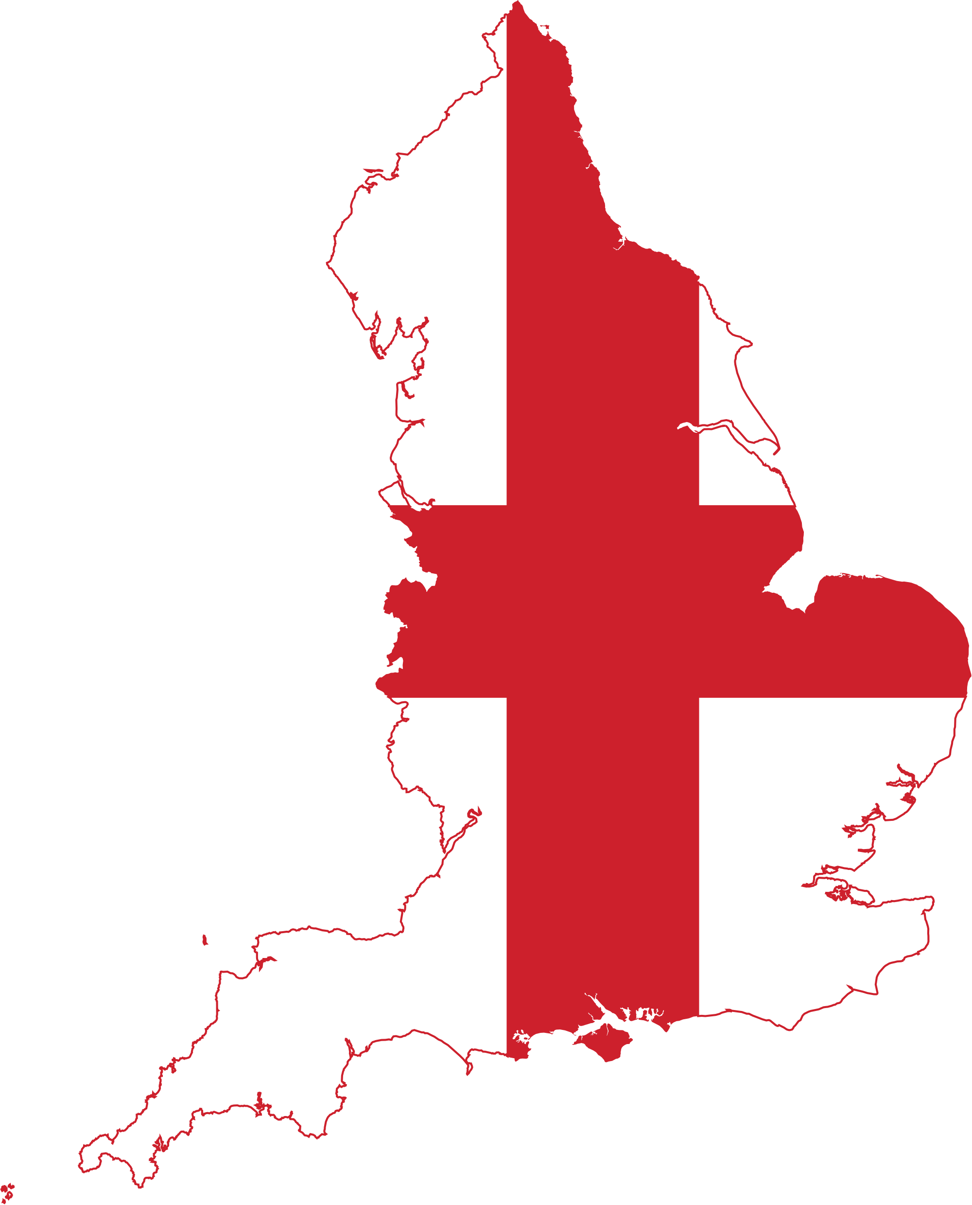 England Flag Map Clipart (826x1024), Png Download
