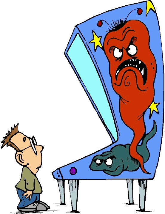 Pinball Machines And Coin-op Video Arcade Game Condition - Cartoon Clipart (553x720), Png Download