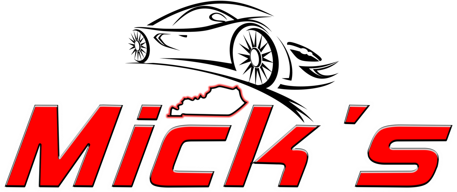 Mick's Auto Sales - Abstract Sports Car Wall Decal Style And Apply Clipart (1600x719), Png Download