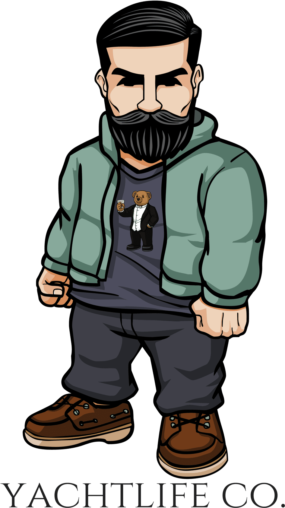Yachtlife Hooded Sweatshirt - Cartoon Clipart (1800x1800), Png Download