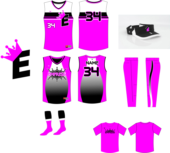 Empress Uniform Set Softball Girls Clipart (710x640), Png Download