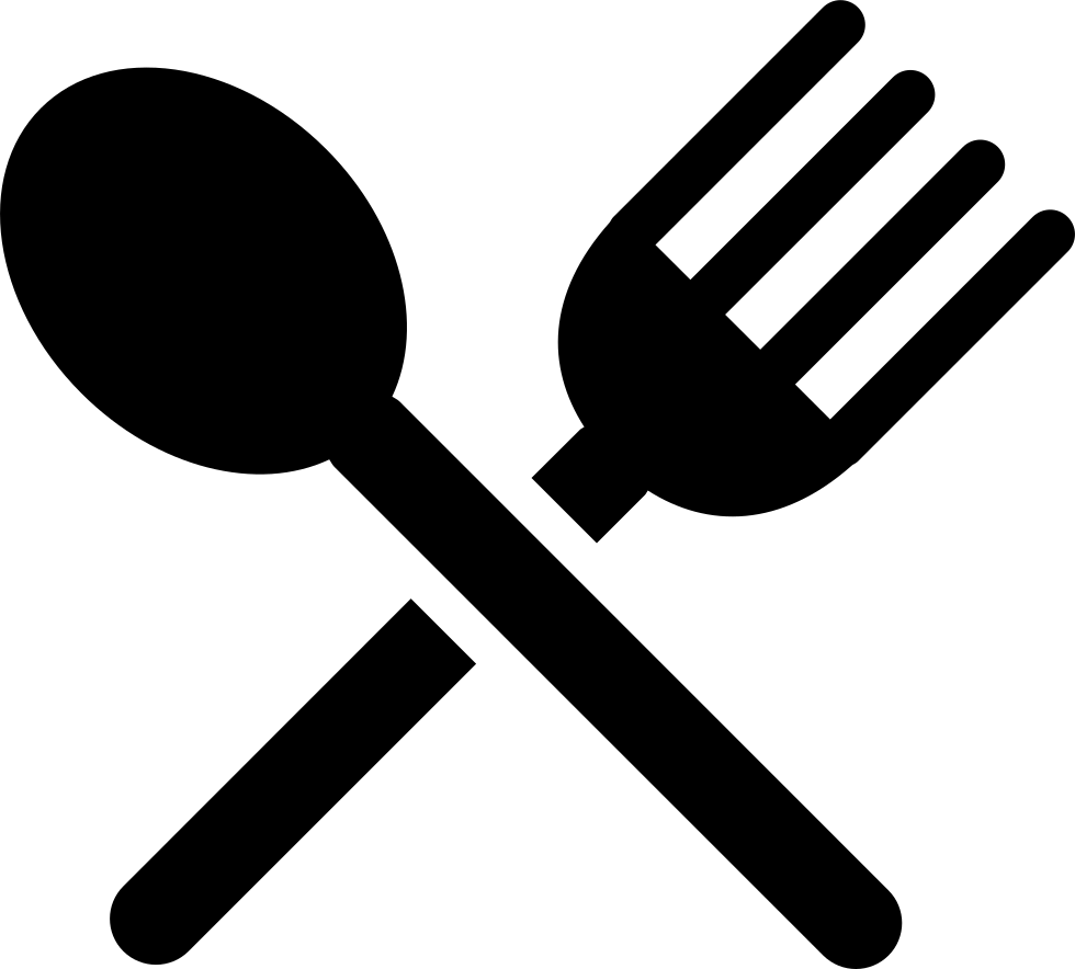 Flatware Of A And Fork Cross Svg - Spoon And Fork Silhouette Clipart (980x884), Png Download