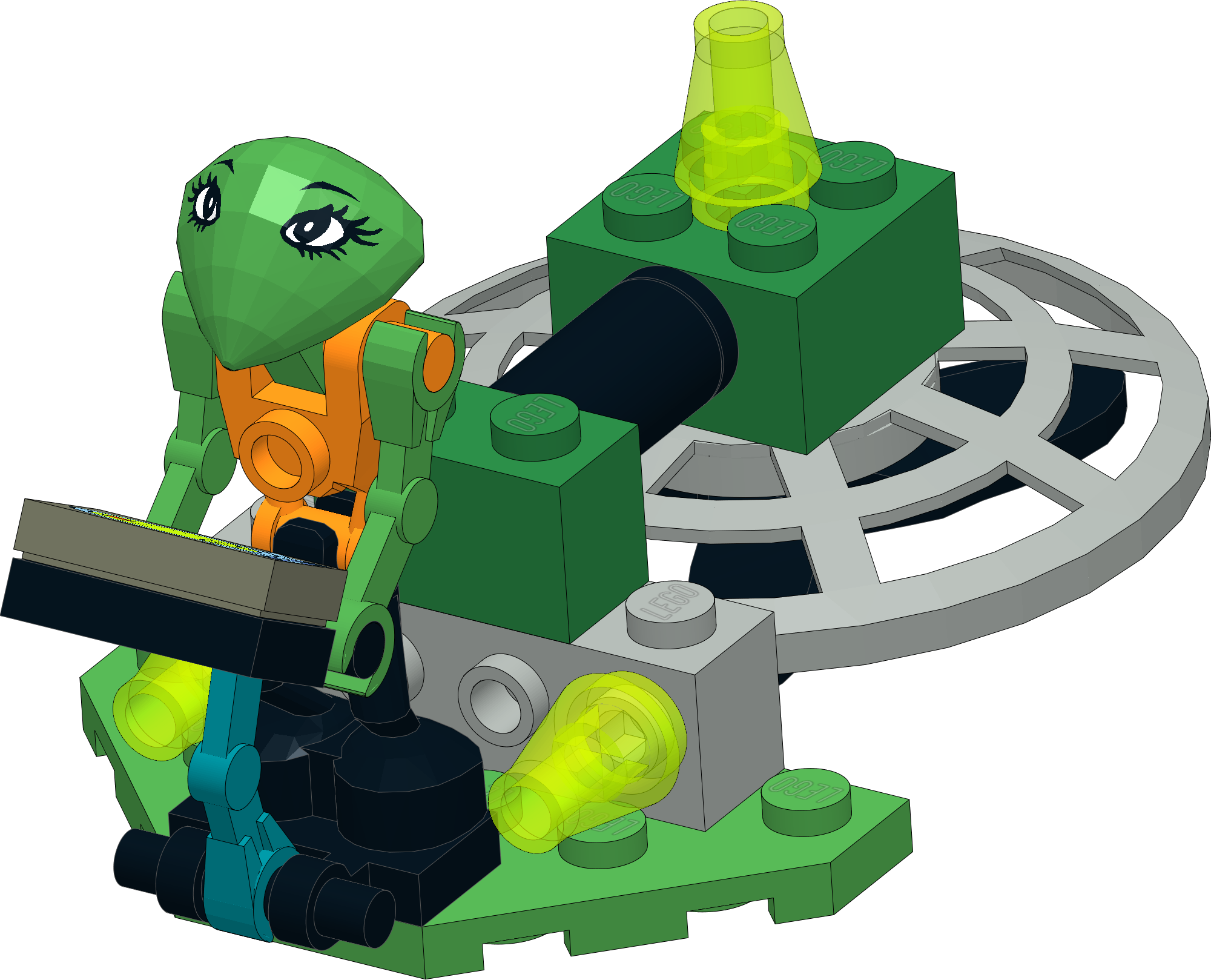 1195-1 Alien Encounter - Cartoon Clipart (2000x1618), Png Download