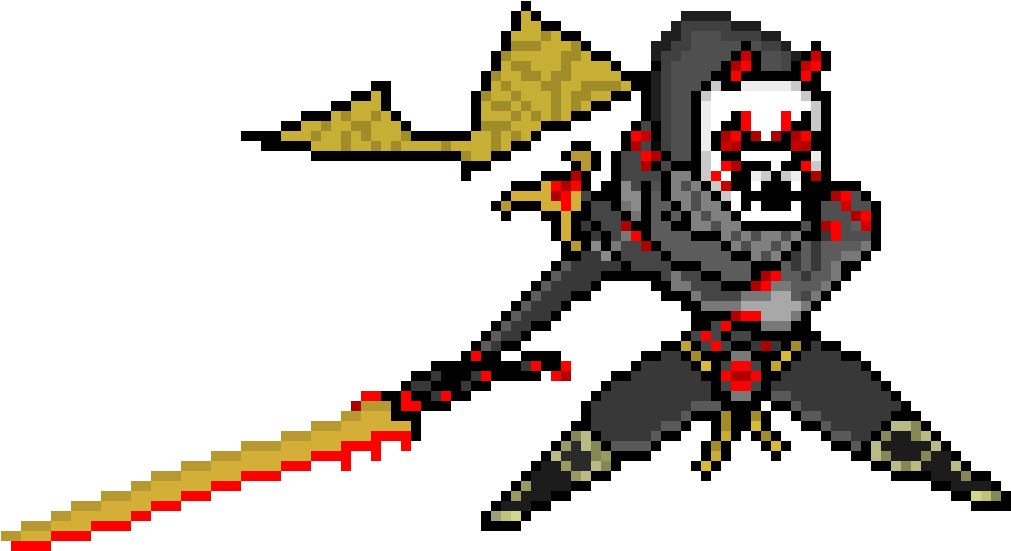 Oni Genji Pixel - Oni Ninja Pixel Clipart (1230x670), Png Download