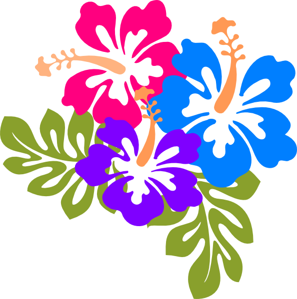 Hawaiian Flowers Clip Art - Png Download (594x599), Png Download