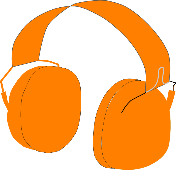 Headphone Orange Clip Art At Clker - Orange Clipart Headphones - Png Download (600x580), Png Download