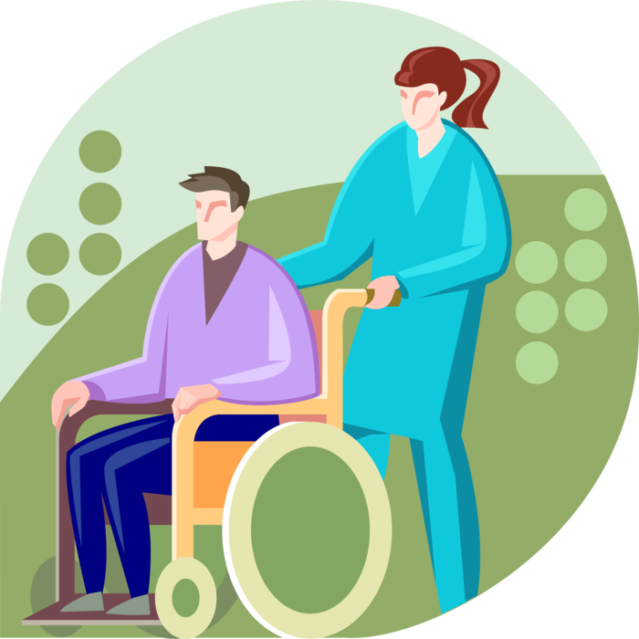 Physically Disabled Man In Image Illustration Of - Care Giver Icon Png Clipart (700x700), Png Download