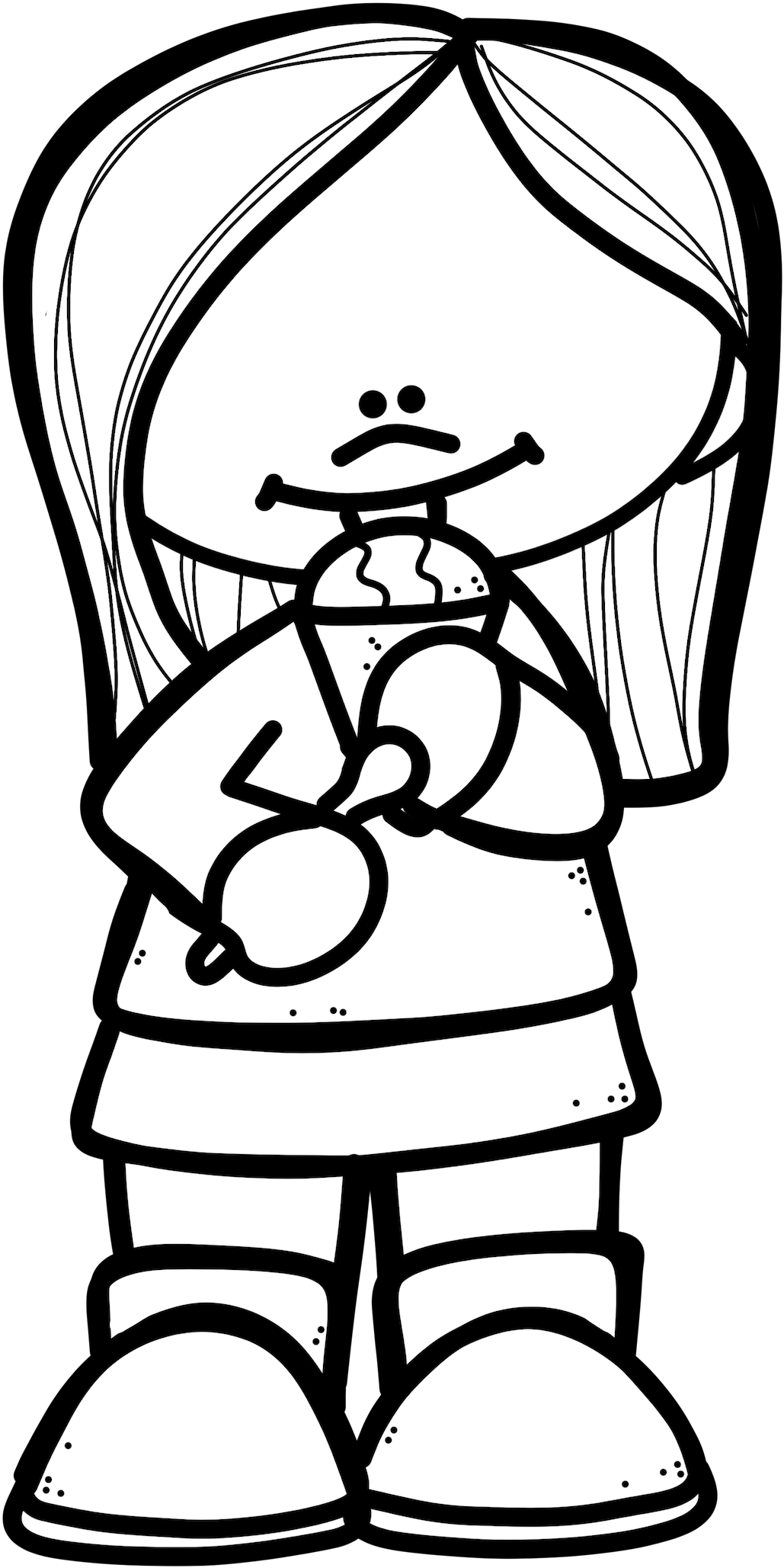 Tu*✿**✿* Black And - Niño Melonheadz Para Colorear Clipart (1068x2100), Png Download