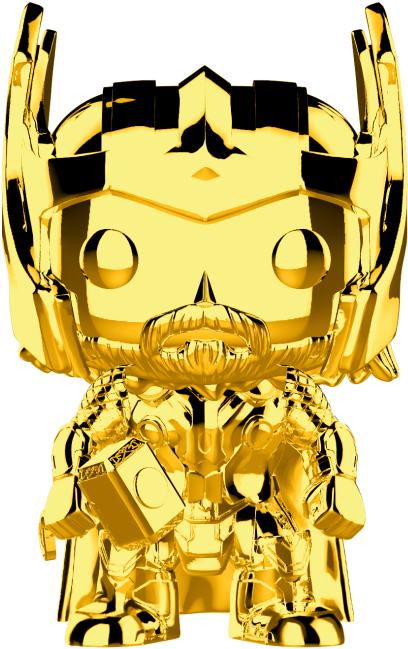 Marvel Studios The First Ten Years Thor Gold Chrome - Funko Pop Thor Gold Chrome Clipart (497x687), Png Download