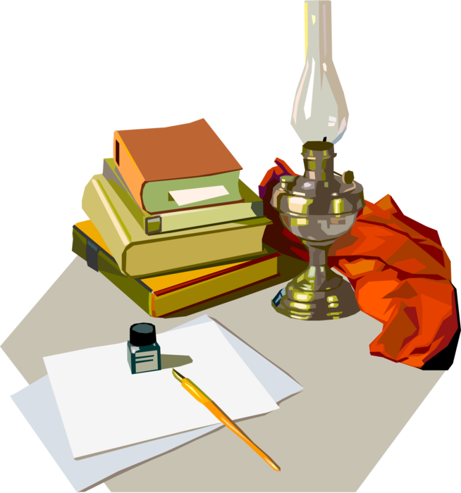Vector Illustration Of Kerosene Oil Lamp Hurricane - Biblioteka Szkolna Clipart (654x700), Png Download