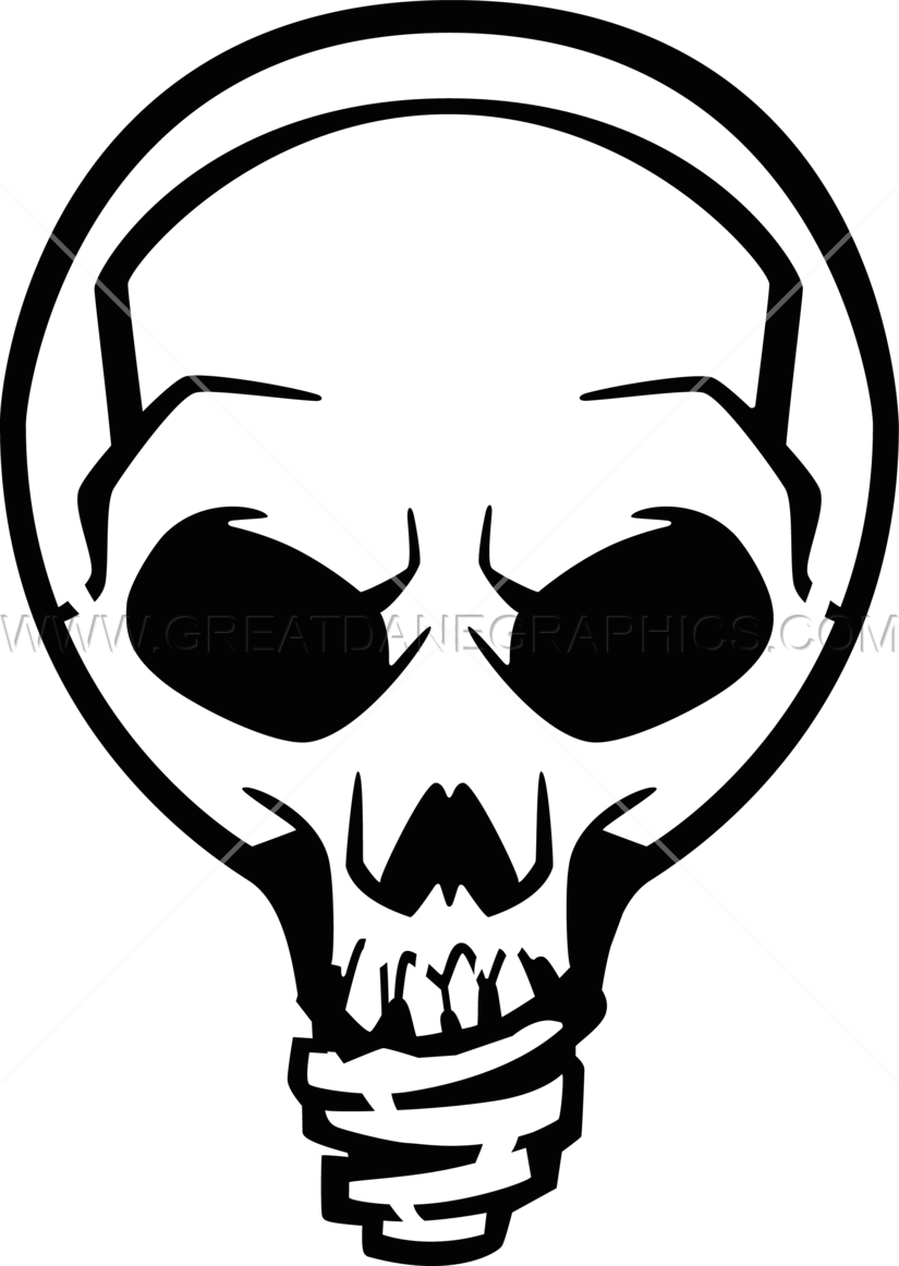 Lightbulb Clipart Head - Light Bulb Skull - Png Download (825x1162), Png Download