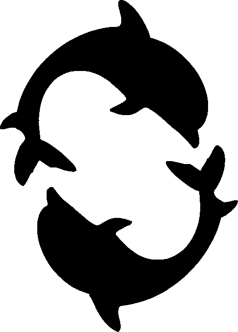 Glitter Tattoo Stencil Dolphin Double - Dolphin Stencil Clipart (485x678), Png Download