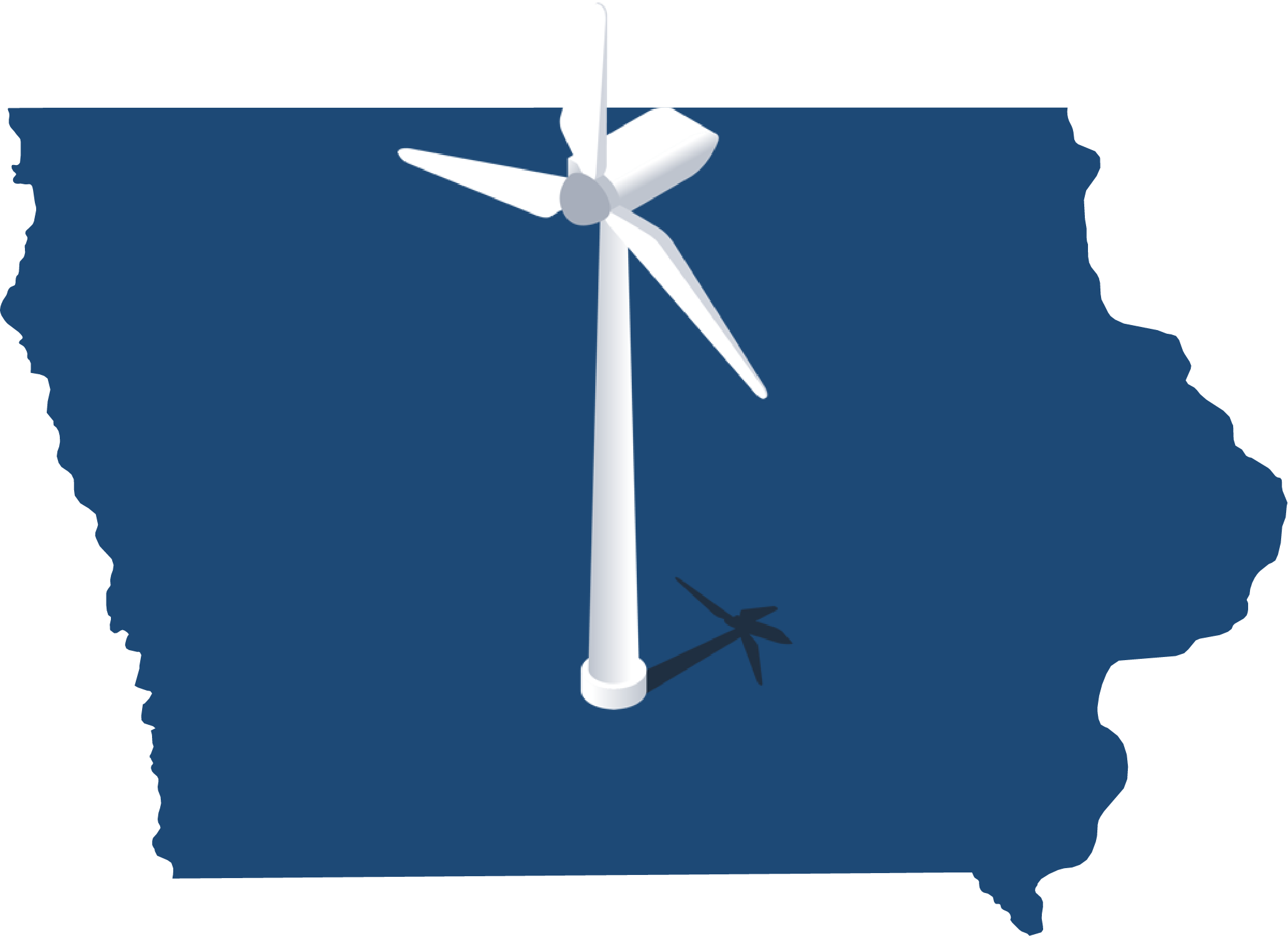 Iowa Is A National And World Leader In Wind Power Generation - Kunstdruck: Lantern Press' Iowa - Home State- Gray Clipart (2067x1503), Png Download