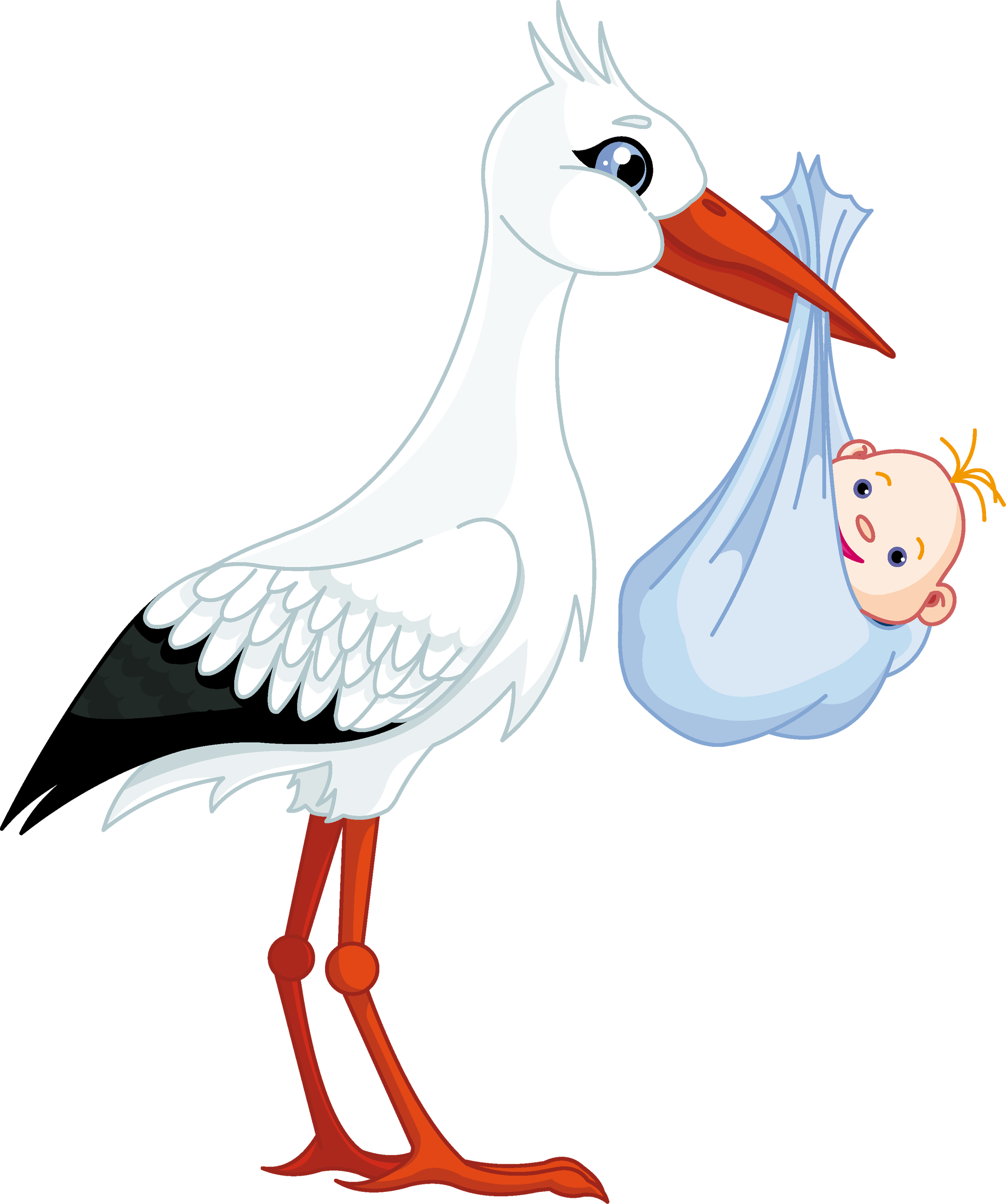 Jpg Black And White Png Images Free Download - Stork Carrying Baby Boy Clipart (2071x2479), Png Download