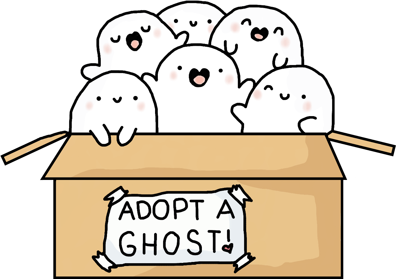 Report Abuse - Kawaii Adopt A Ghost Clipart (1465x1024), Png Download