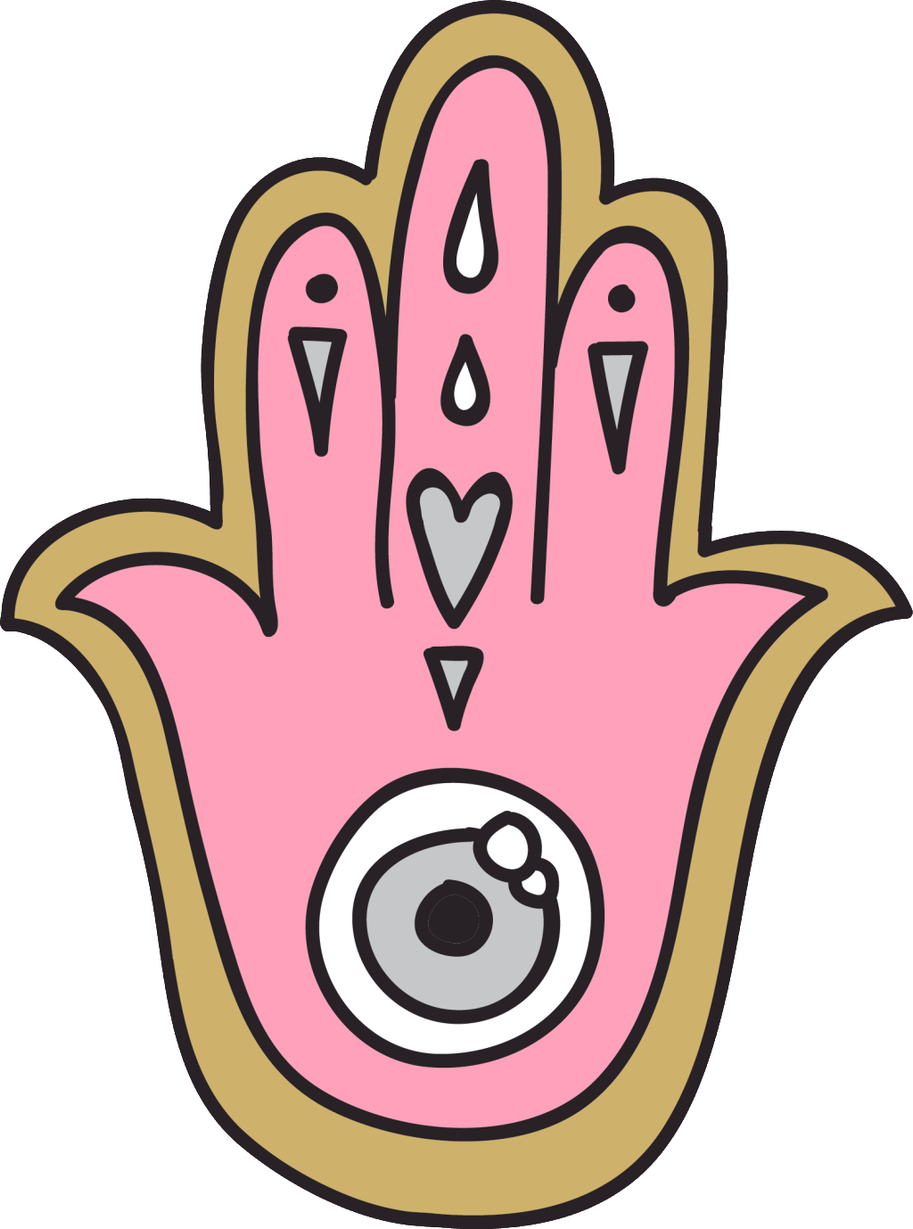 Hand Painted Palm Harajuku Style Transparent - Cartoon Clipart (1024x1378), Png Download