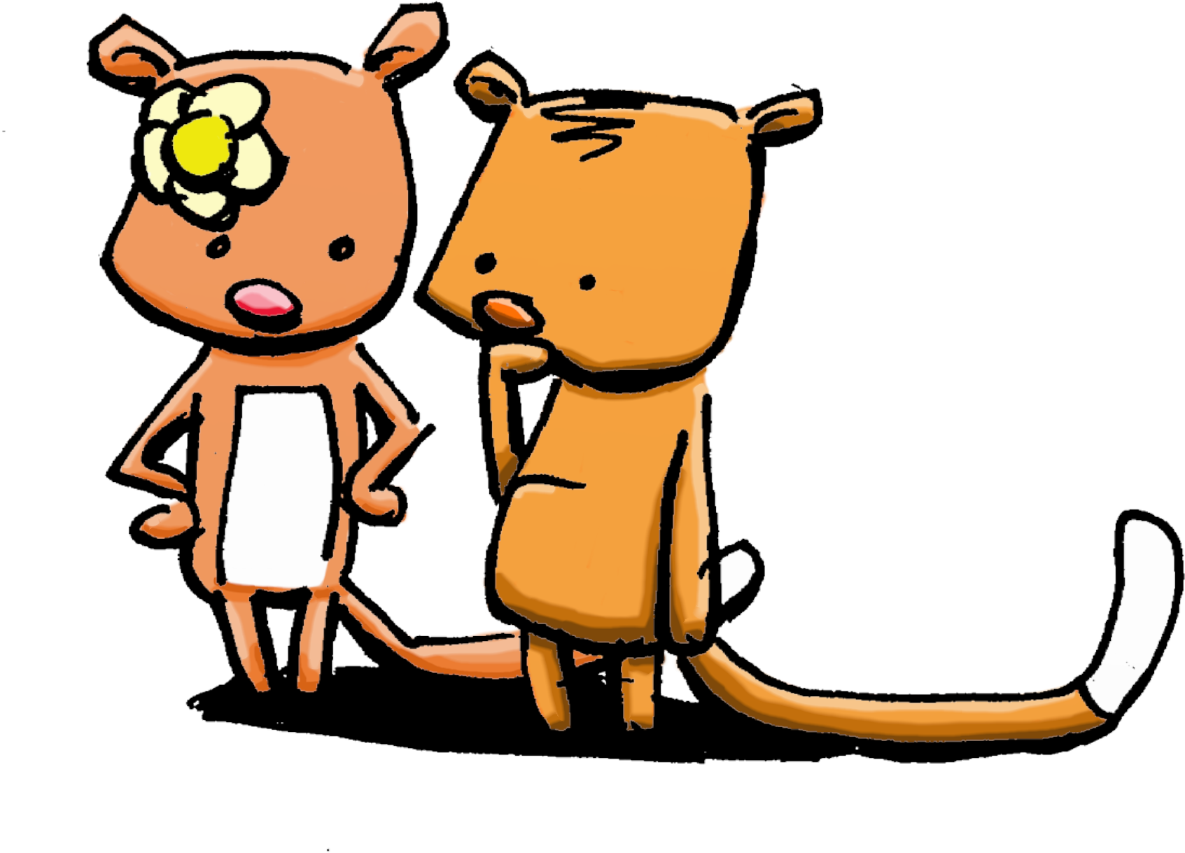 Illustration Of Two Cute Ringtail Possums - Koala Clipart (1859x1407), Png Download