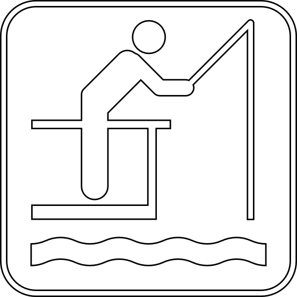 Fishing Sign Outline Clip Art At Clker - Clip Art - Png Download (600x600), Png Download