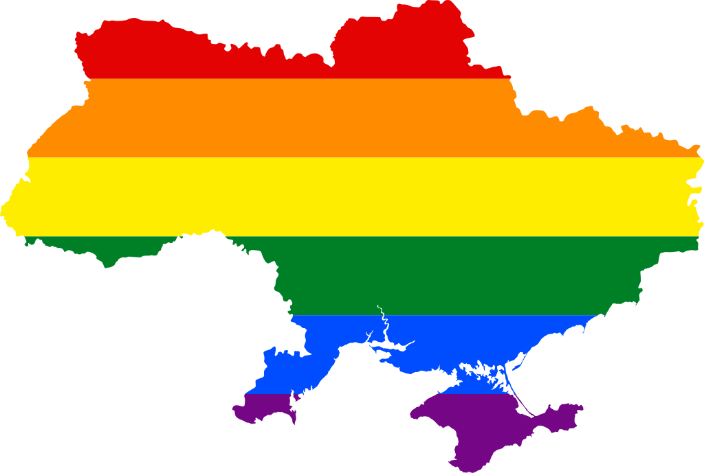 1024px Lgbt Flag Map Of Ukraine Ukraine Flag Map Clipart Full