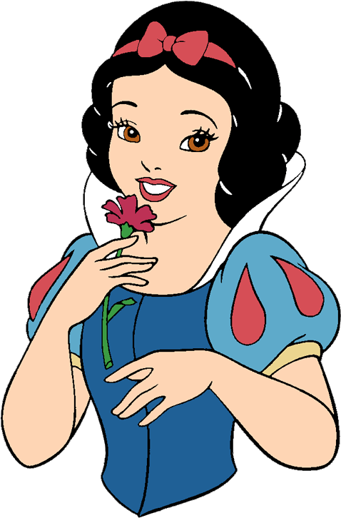 Snow White Holding A Flower - Snow White Holding Flower Clipart (500x746), Png Download