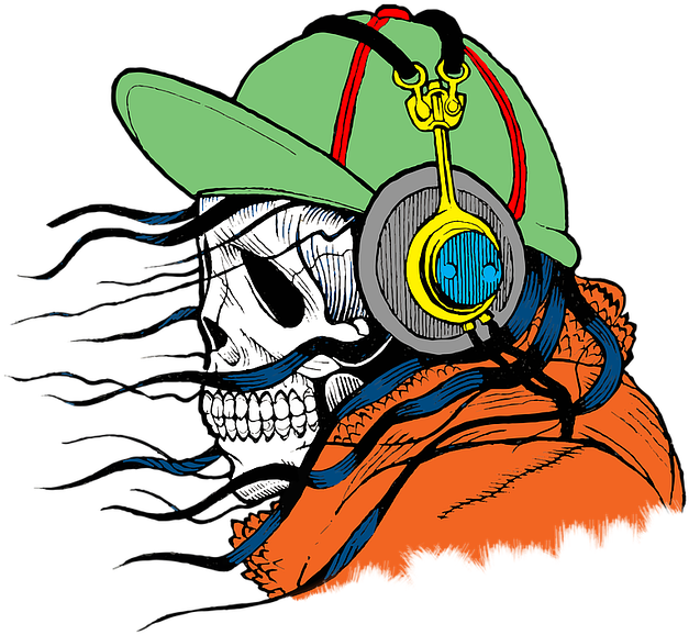 Skull Dj Clipart (640x589), Png Download