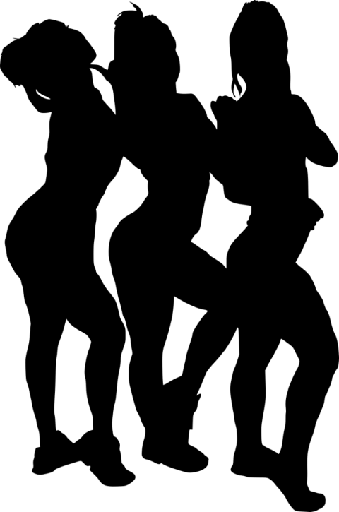 Free Png Girl Group Hoto Posing Silhouette Png Images - Silhouette Girls Png Clipart (480x725), Png Download