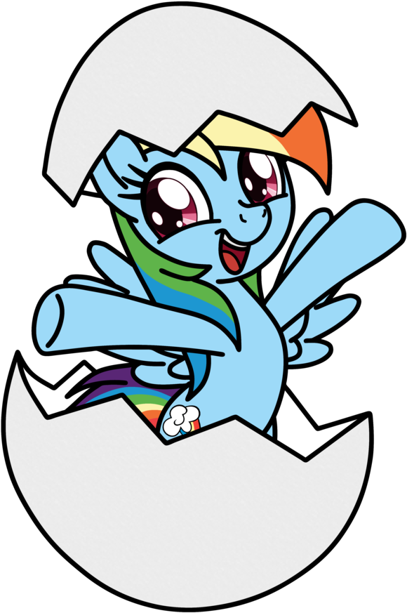 Artist Needed, Cute, Dashabetes, Egg, Hatching, Rainbow - Cartoon Clipart (764x1024), Png Download