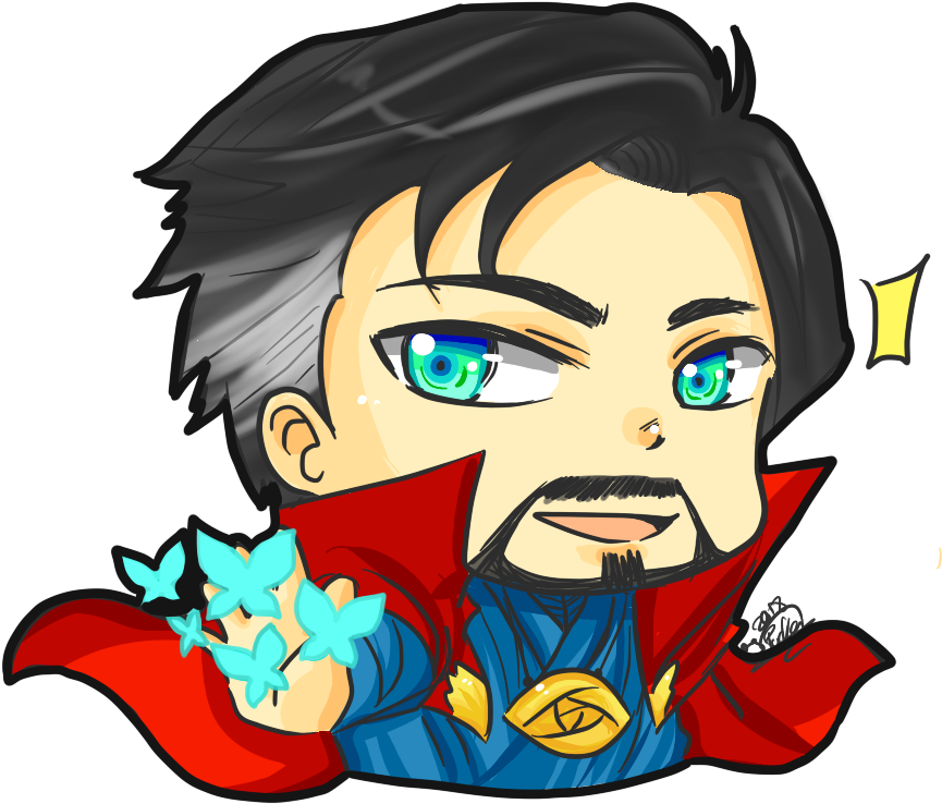 Doctor Strange & Iron Man Strawberry-mayo - Cartoon Clipart (1280x1024), Png Download