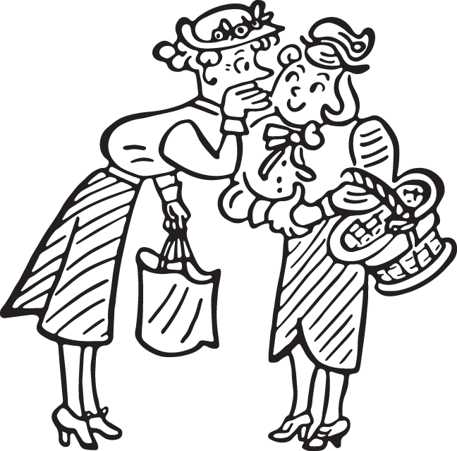 Woman Telling Secret - Cartoon Clipart (648x639), Png Download