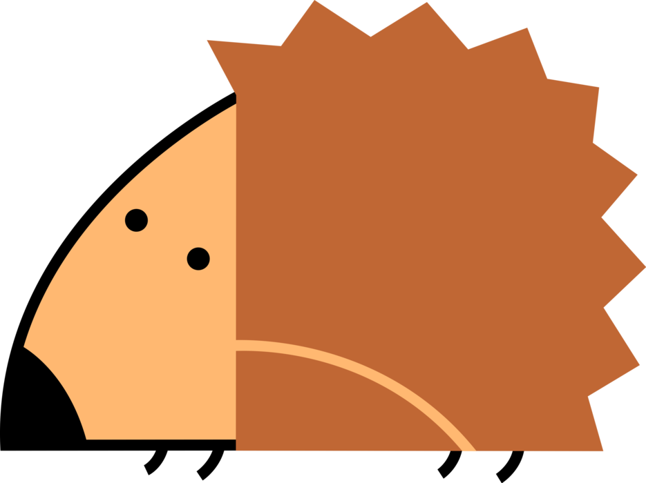 Vector Illustration Of Porcupine Rodent With Coat Of - Spine Clipart (935x700), Png Download