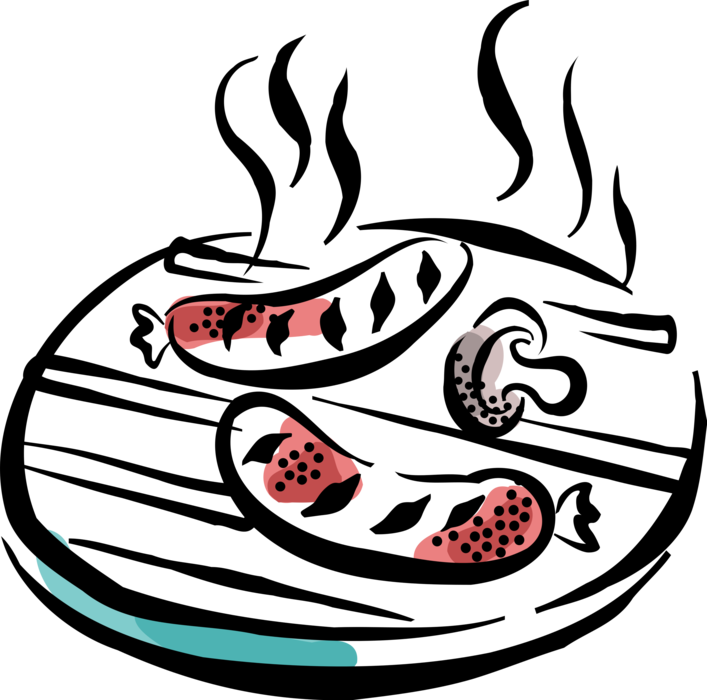 German Knackwurst On Grill Image Illustration Of - Barbecue Clipart (707x700), Png Download