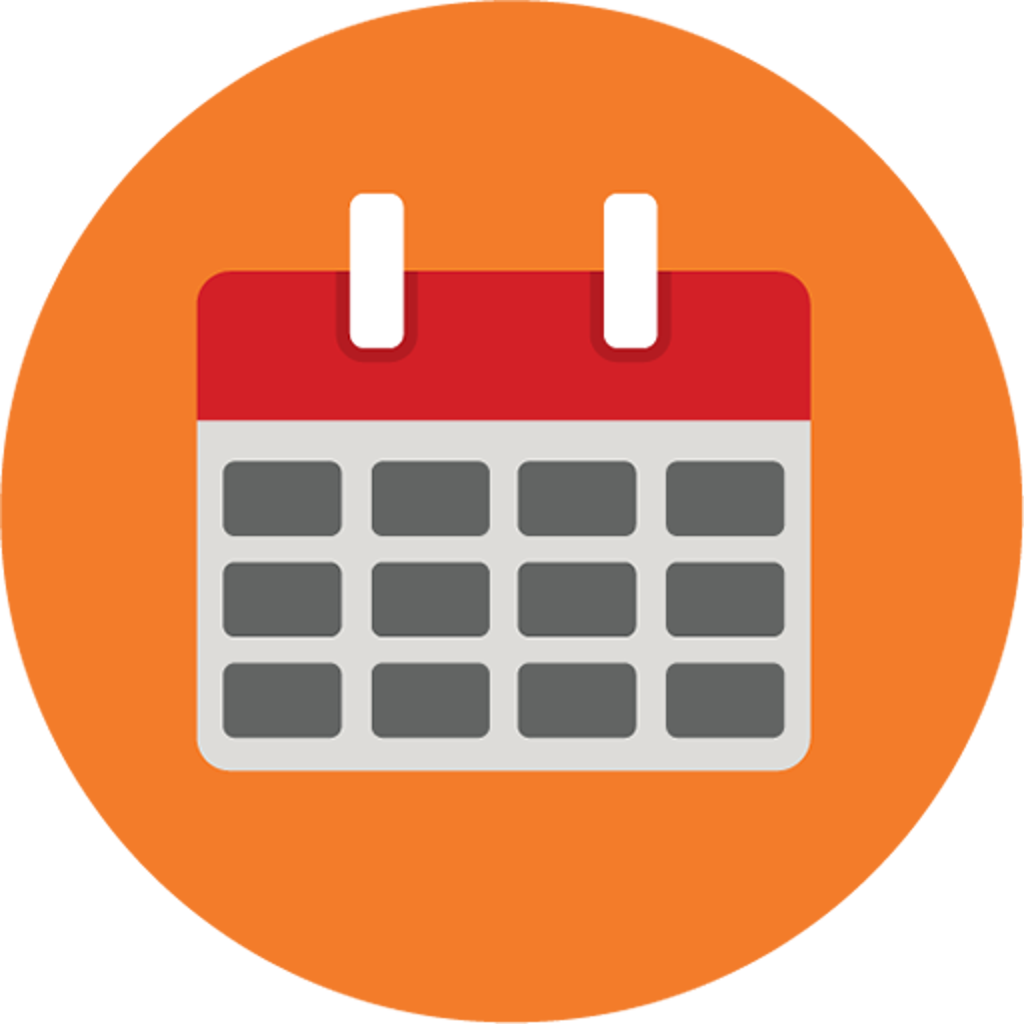 Calendar - Calendar Icon Png Round Clipart (1024x1024), Png Download