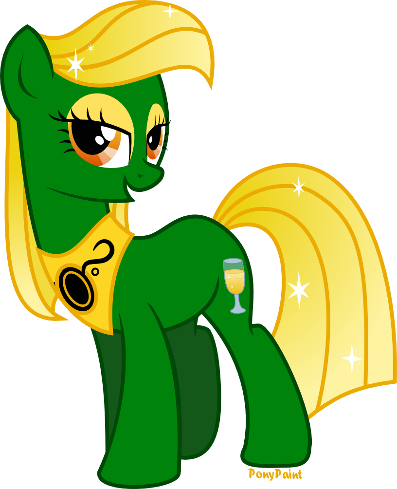 Ponypaint, Champagne, Ponified, Safe, Simple Background, - Cartoon Clipart (816x1004), Png Download