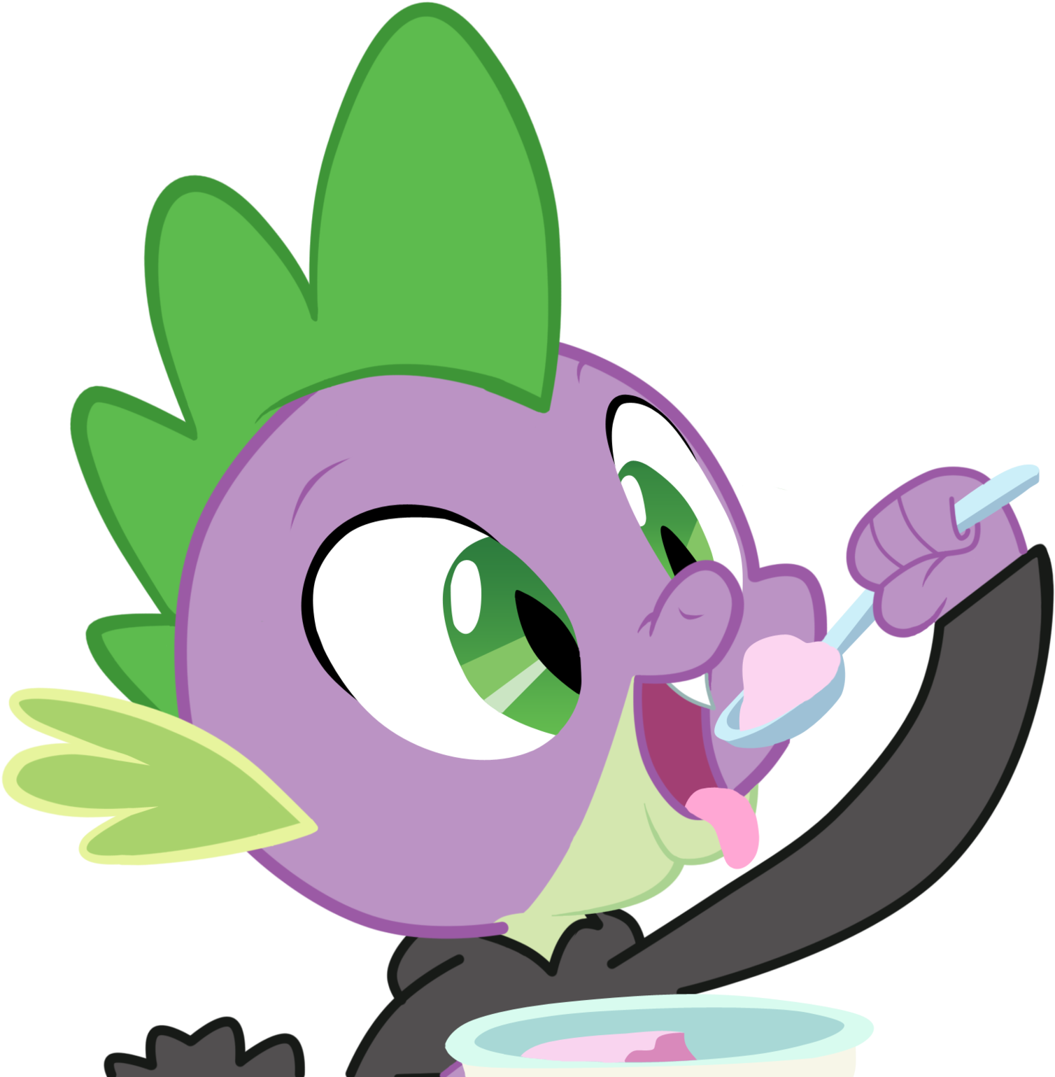 Spike Eating Ice-cream By Kristysk - Spike Eats Ice Cream Clipart (1508x1539), Png Download