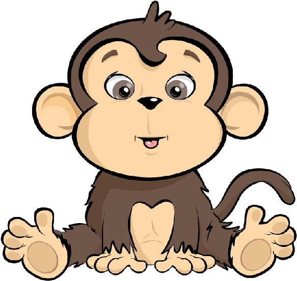 Banner Free Library Ape Clipart Cute - Monkey Cartoon - Png Download (600x600), Png Download