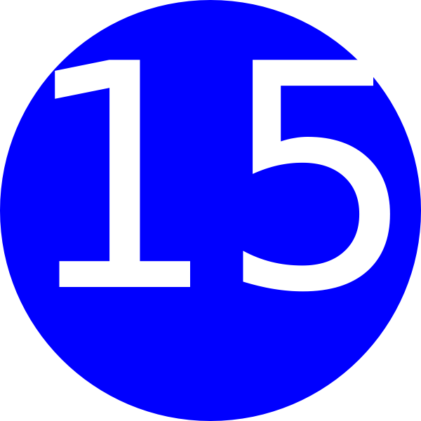 Number 15 Transparent Background Clipart (600x600), Png Download