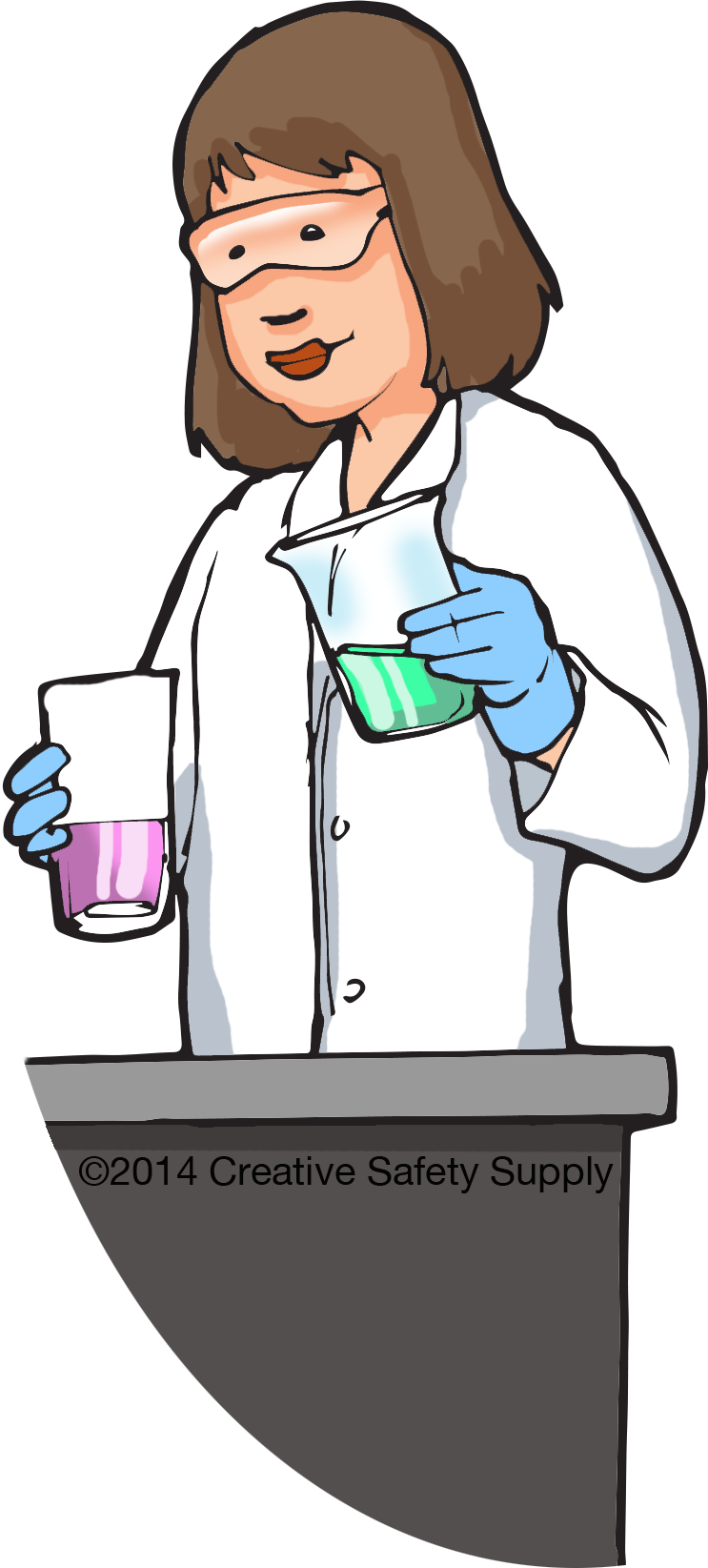Safe Clipart Lab Safety - Laboratory Lab Safety Clipart - Png Download (743x1645), Png Download