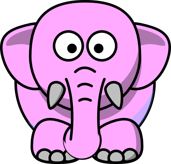 Clipart Info - Elephant Cartoon Black And White - Png Download (600x573), Png Download