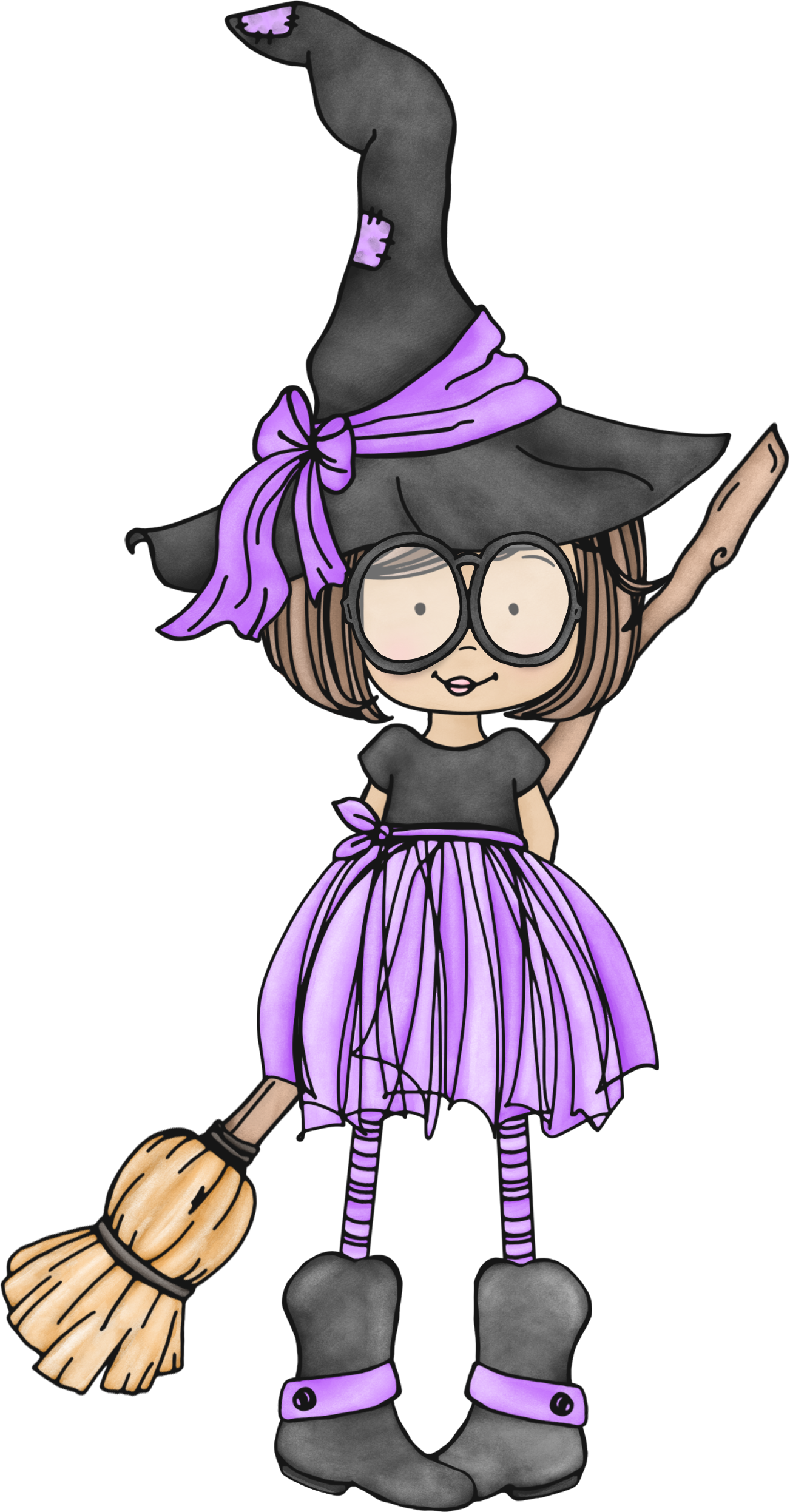 Pretty Witch At Getdrawings Com Free For - Cartoon Witches With Glasses Clipart (1302x2492), Png Download