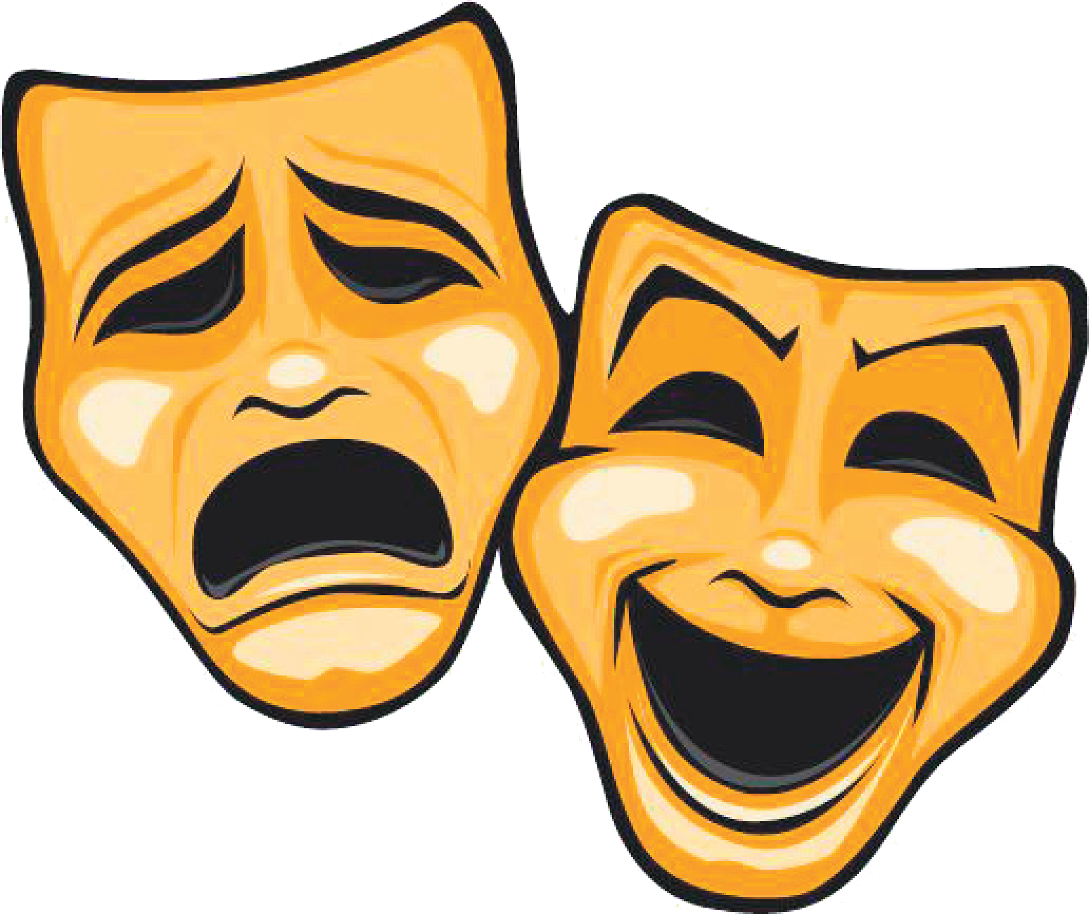 Stone&throw Dinner Theatre - Tragedy Comedy Clipart (1548x1299), Png Download
