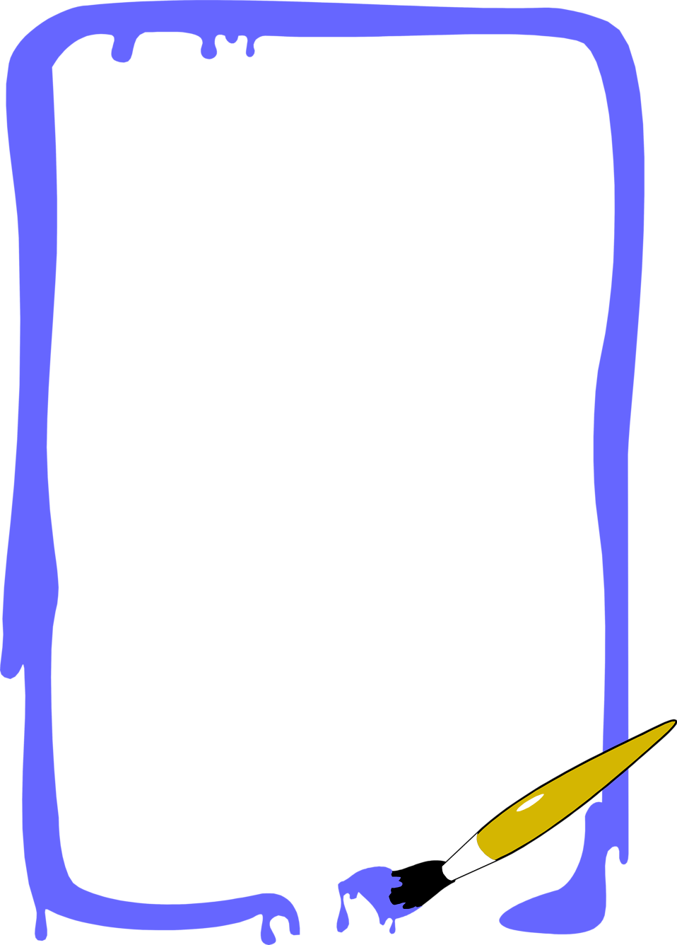 Model Clipart Border - Paint Brush Border Clip Art Free - Png Download (958x1336), Png Download